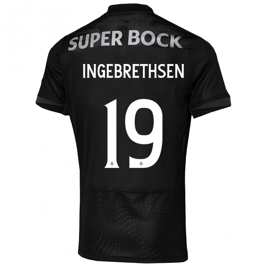 נשים כדורגל Erik Ingebrethsen #19 שחור לבן הרחק ג'רזי 2025/26