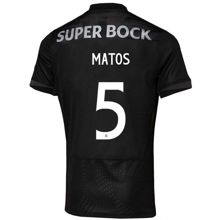 נשים כדורגל Sérgio Matos #5 שחור לבן הרחק ג'רזי 2025/26