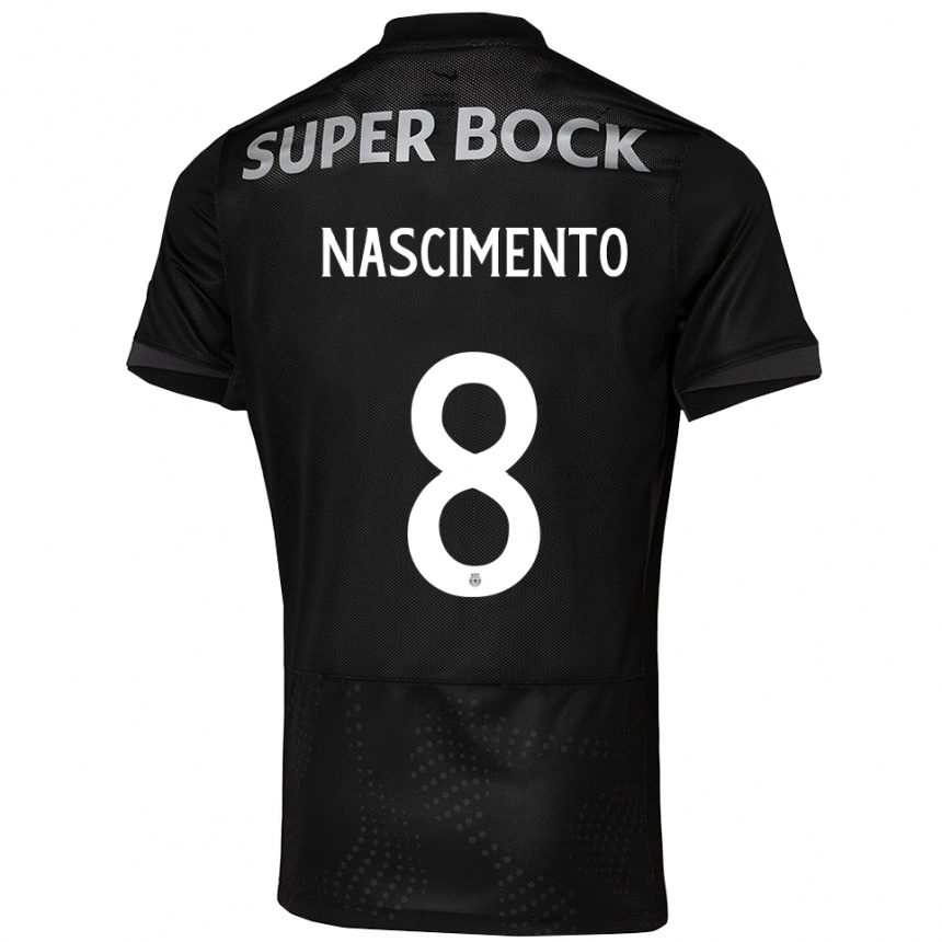 נשים כדורגל Sandro Nascimento #8 שחור לבן הרחק ג'רזי 2025/26
