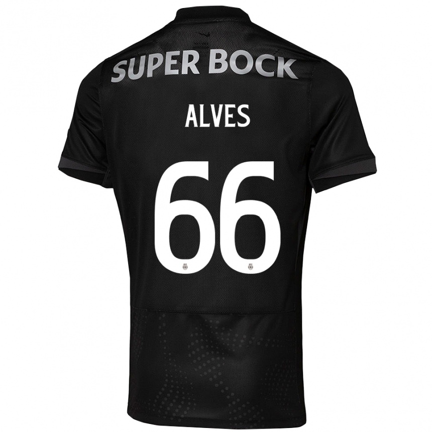 נשים כדורגל מיגואל אלבס #66 שחור לבן הרחק ג'רזי 2025/26