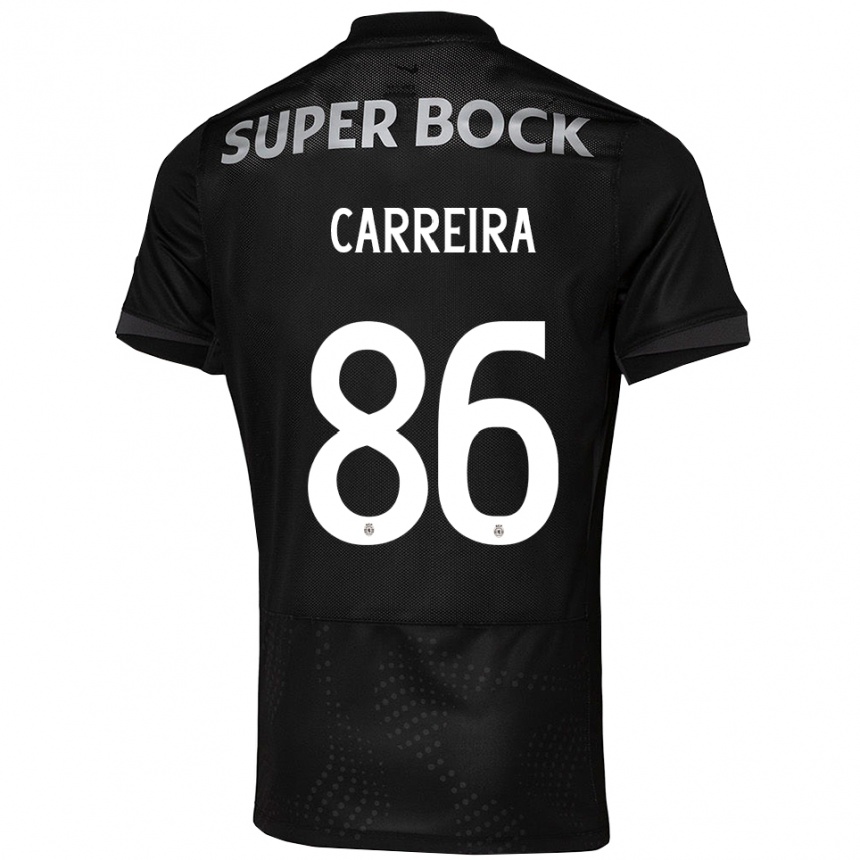 נשים כדורגל Eva Carreira #86 שחור לבן הרחק ג'רזי 2025/26