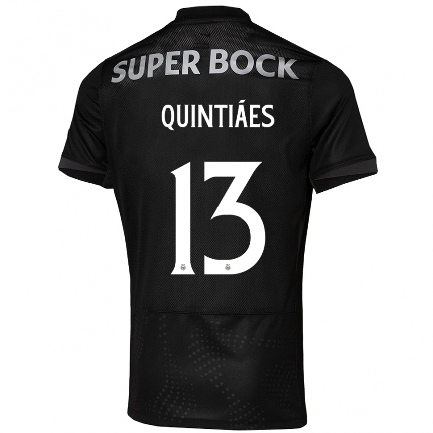 נשים כדורגל Rodrigo Quintiães #13 שחור לבן הרחק ג'רזי 2025/26