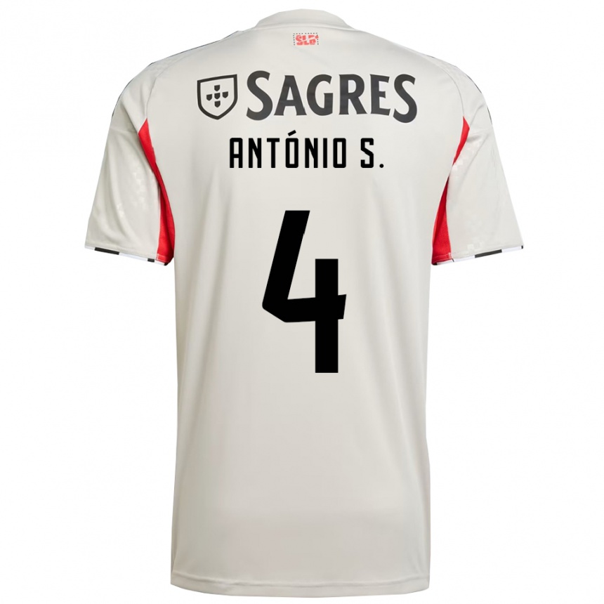 נשים כדורגל אנטוניו סילבה #4 לבן מלוכלך אדום הרחק ג'רזי 2025/26