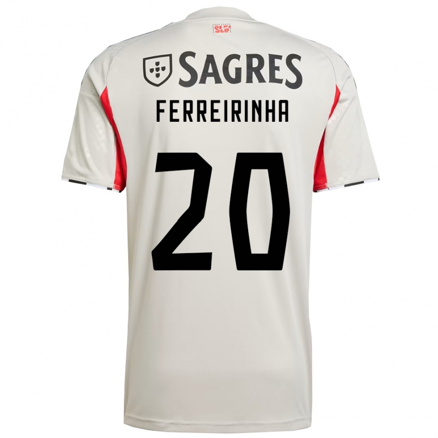 נשים כדורגל Afonso Ferreirinha #20 לבן מלוכלך אדום הרחק ג'רזי 2025/26