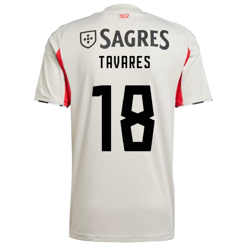 נשים כדורגל Leonardo Tavares #18 לבן מלוכלך אדום הרחק ג'רזי 2025/26