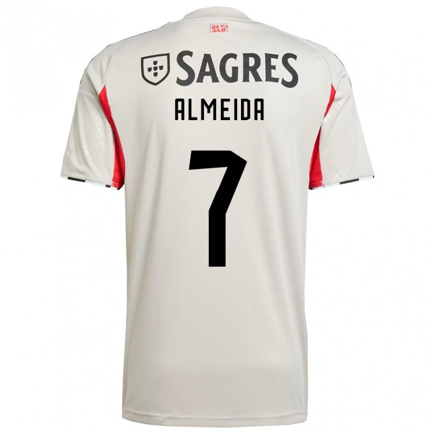 נשים כדורגל Tomas Almeida #7 לבן מלוכלך אדום הרחק ג'רזי 2025/26