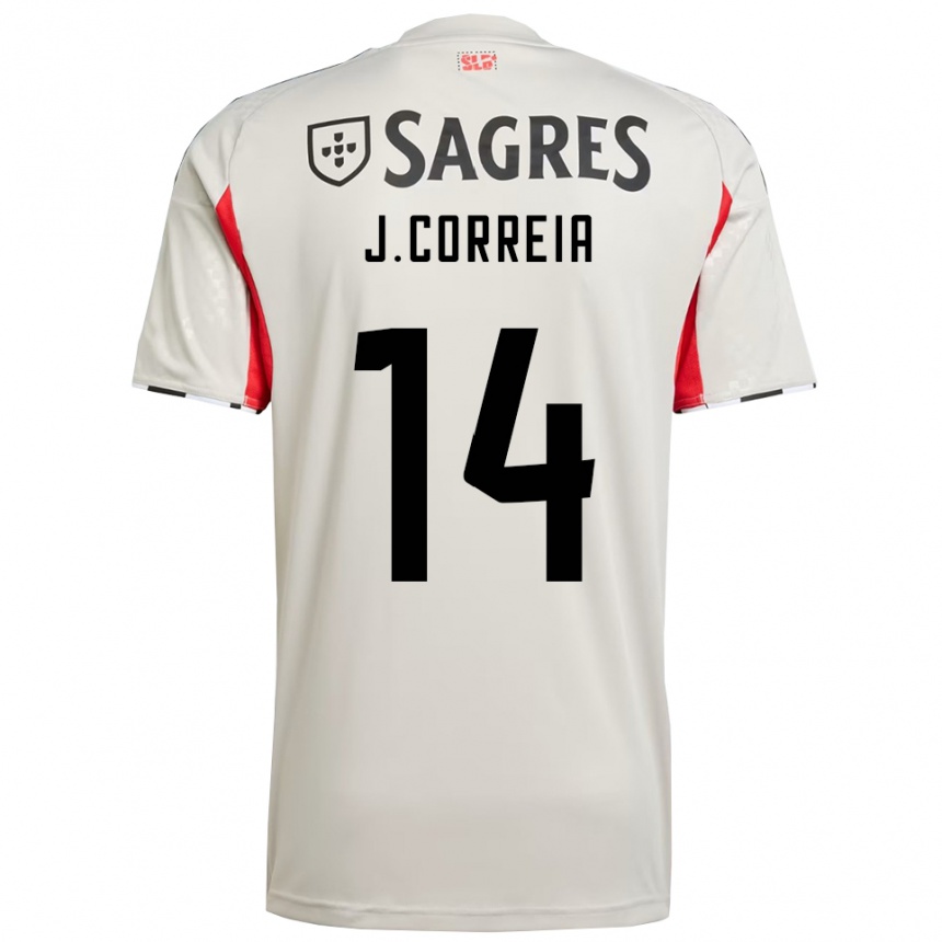נשים כדורגל Juvenal Correia #14 לבן מלוכלך אדום הרחק ג'רזי 2025/26