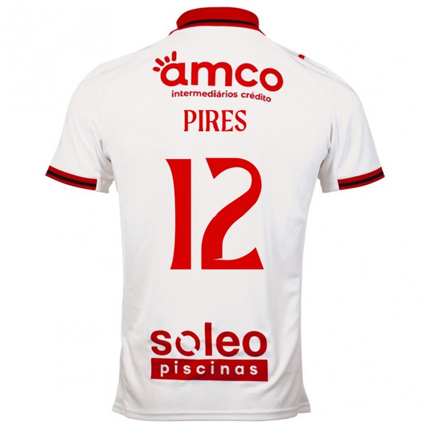 נשים כדורגל Hugo Pires #12 לבן אדום הרחק ג'רזי 2025/26