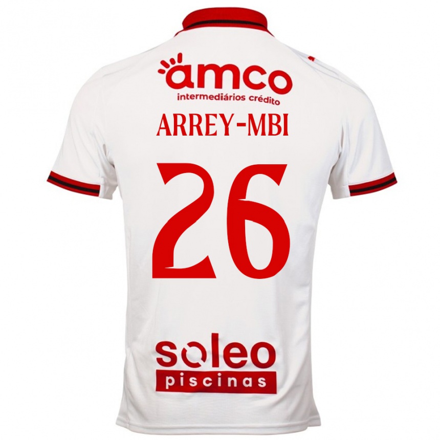 נשים כדורגל Bright Arrey-Mbi #26 לבן אדום הרחק ג'רזי 2025/26
