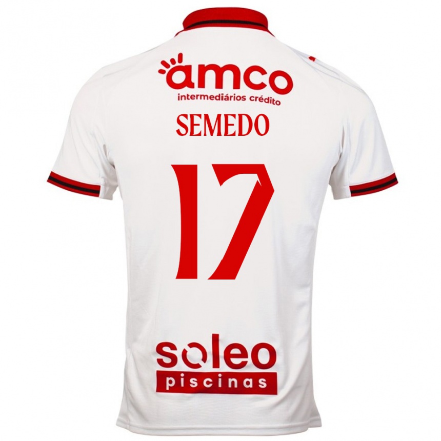 נשים כדורגל Afonso Semedo #17 לבן אדום הרחק ג'רזי 2025/26