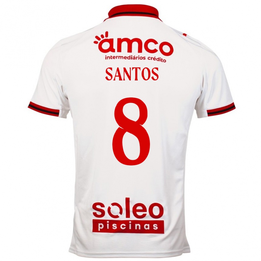 נשים כדורגל Vicente Santos #8 לבן אדום הרחק ג'רזי 2025/26