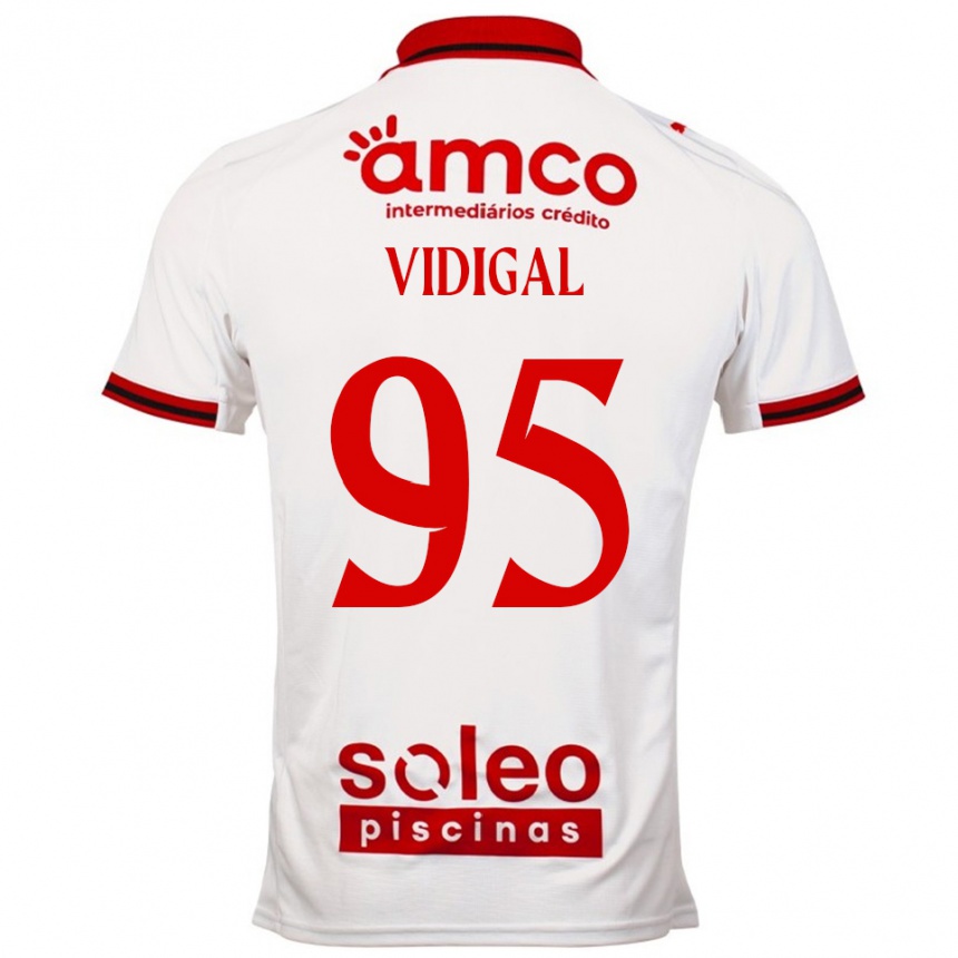 נשים כדורגל Sandro Vidigal #95 לבן אדום הרחק ג'רזי 2025/26