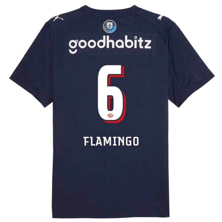 נשים כדורגל Ryan Flamingo #6 נייבי לבן הרחק ג'רזי 2025/26