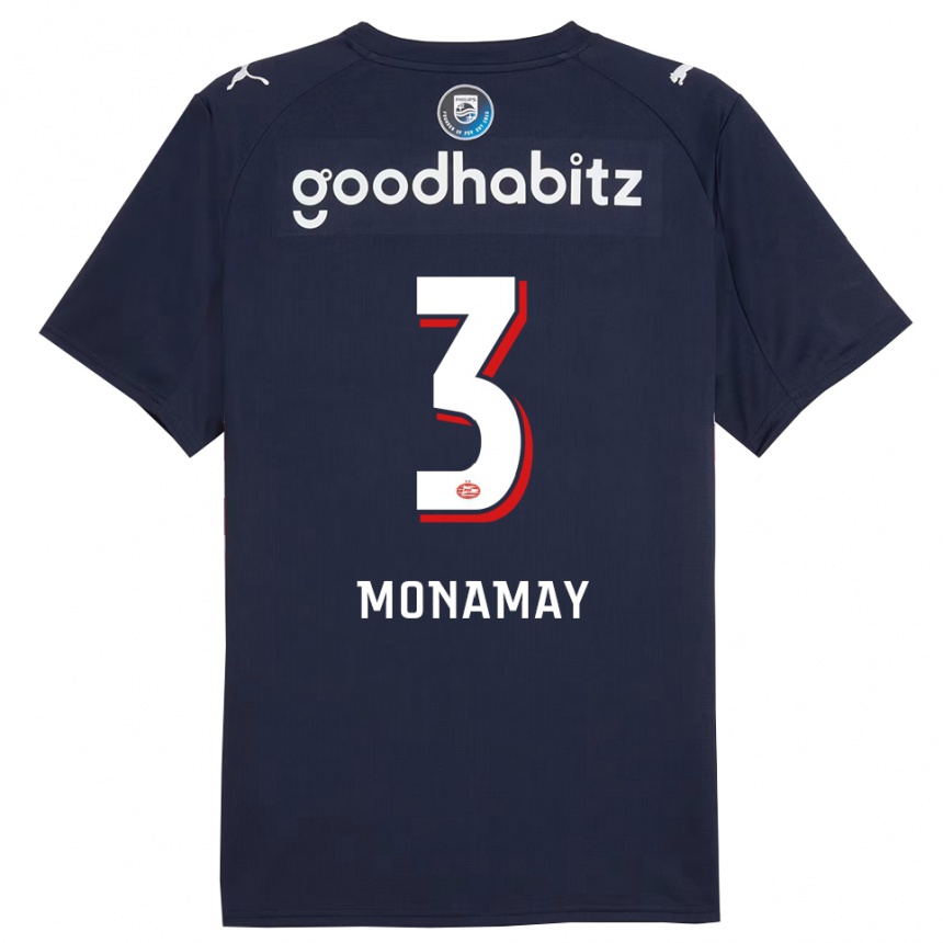 נשים כדורגל Madi Monamay #3 נייבי לבן הרחק ג'רזי 2025/26