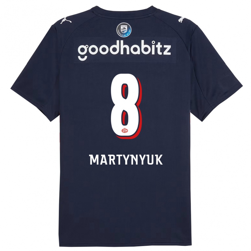 נשים כדורגל Anton Martynyuk #8 נייבי לבן הרחק ג'רזי 2025/26