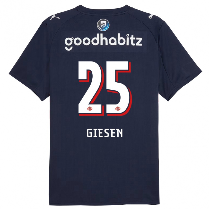 נשים כדורגל Suzanne Giesen #25 נייבי לבן הרחק ג'רזי 2025/26