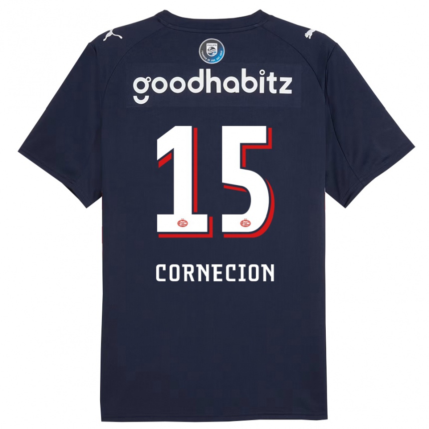 נשים כדורגל Shuryjano Cornecion #15 נייבי לבן הרחק ג'רזי 2025/26