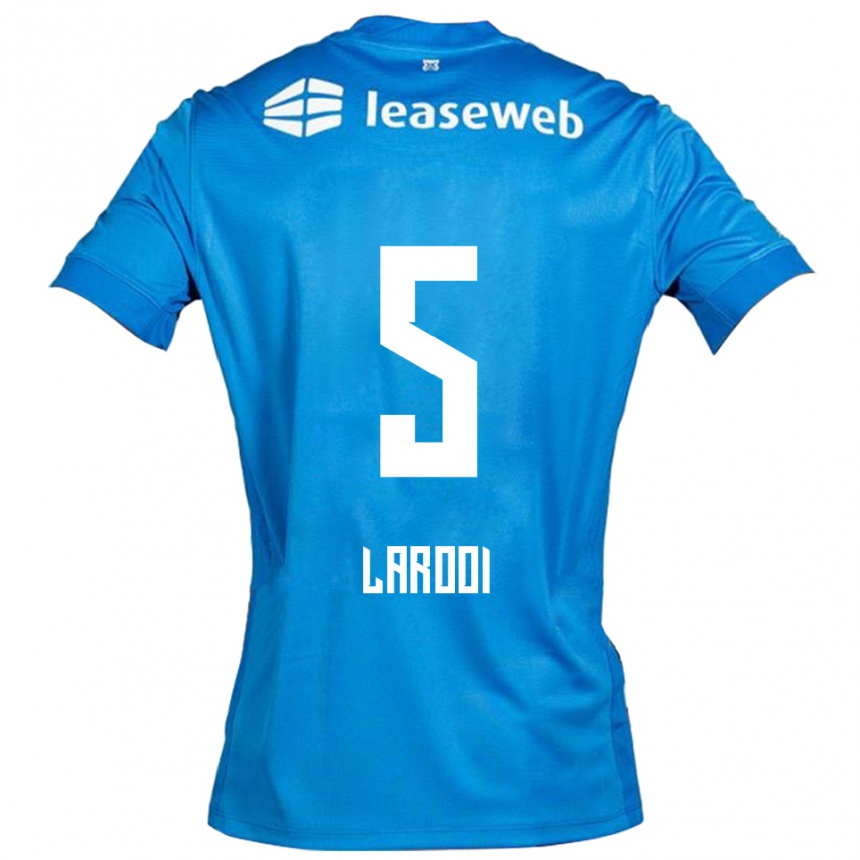 נשים כדורגל Finn Larooi #5 כחול לבן הרחק ג'רזי 2025/26