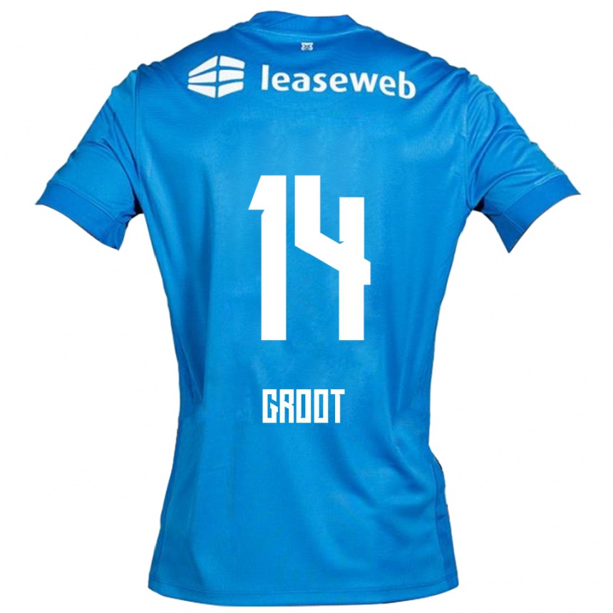 נשים כדורגל Gijs Groot #14 כחול לבן הרחק ג'רזי 2025/26