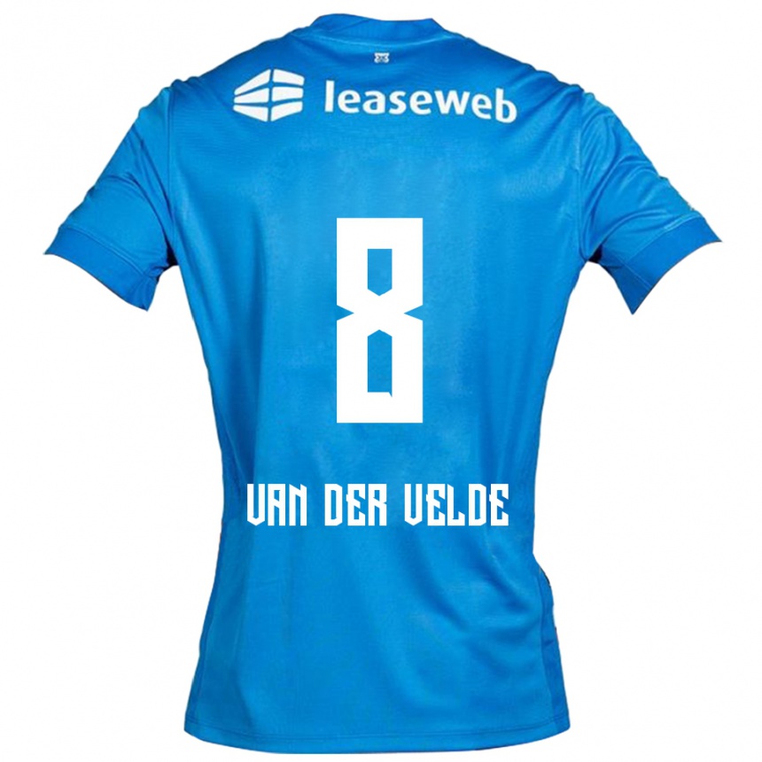 נשים כדורגל Yordi Van Der Velde #8 כחול לבן הרחק ג'רזי 2025/26
