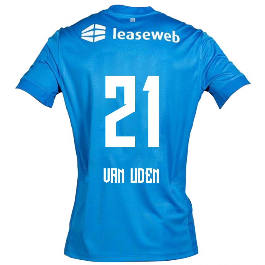 נשים כדורגל Jasmijn Van Uden #21 כחול לבן הרחק ג'רזי 2025/26