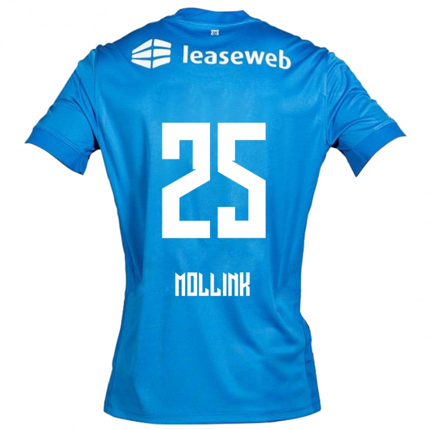 נשים כדורגל Yaël Mollink #25 כחול לבן הרחק ג'רזי 2025/26