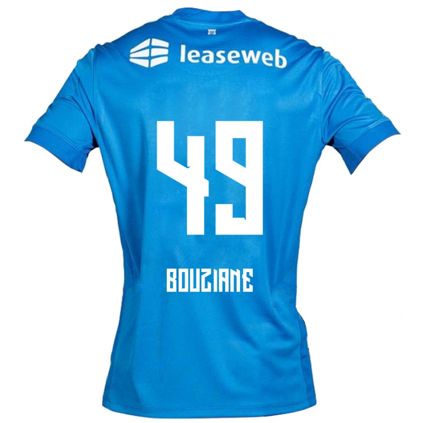 נשים כדורגל Wassim Bouziane #49 כחול לבן הרחק ג'רזי 2025/26