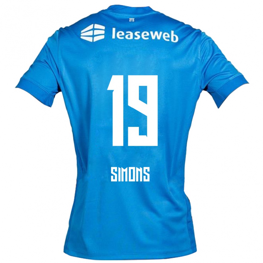 נשים כדורגל Saviola Simons #19 כחול לבן הרחק ג'רזי 2025/26