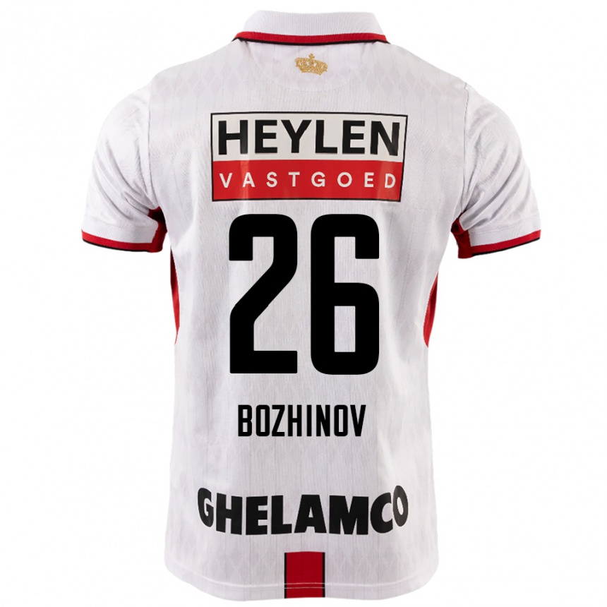 נשים כדורגל Rosen Bozhinov #26 לבן אדום הרחק ג'רזי 2025/26
