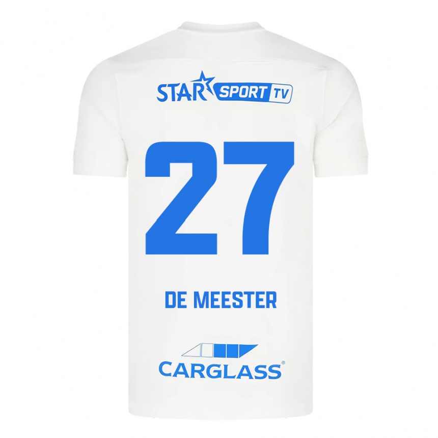 נשים כדורגל Joyce De Meester #27 לבן כחול הרחק ג'רזי 2025/26