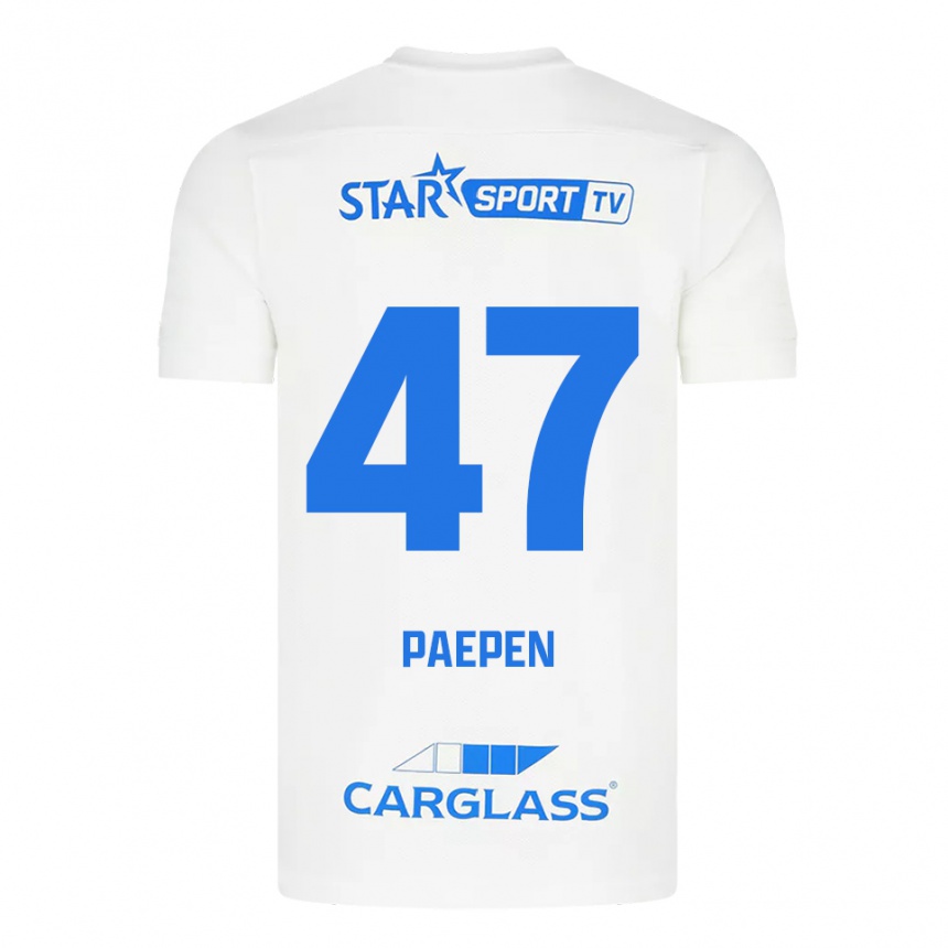 נשים כדורגל Sam Paepen #47 לבן כחול הרחק ג'רזי 2025/26