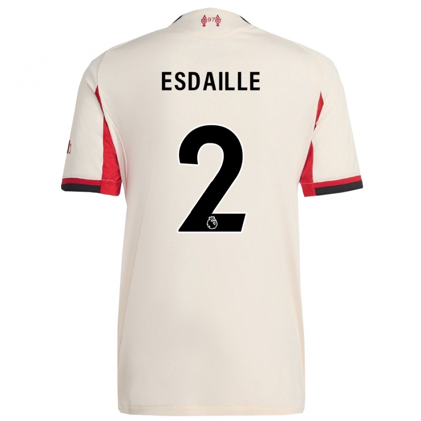 נשים כדורגל Dj Esdaille #2 לבן שחור הרחק ג'רזי 2025/26