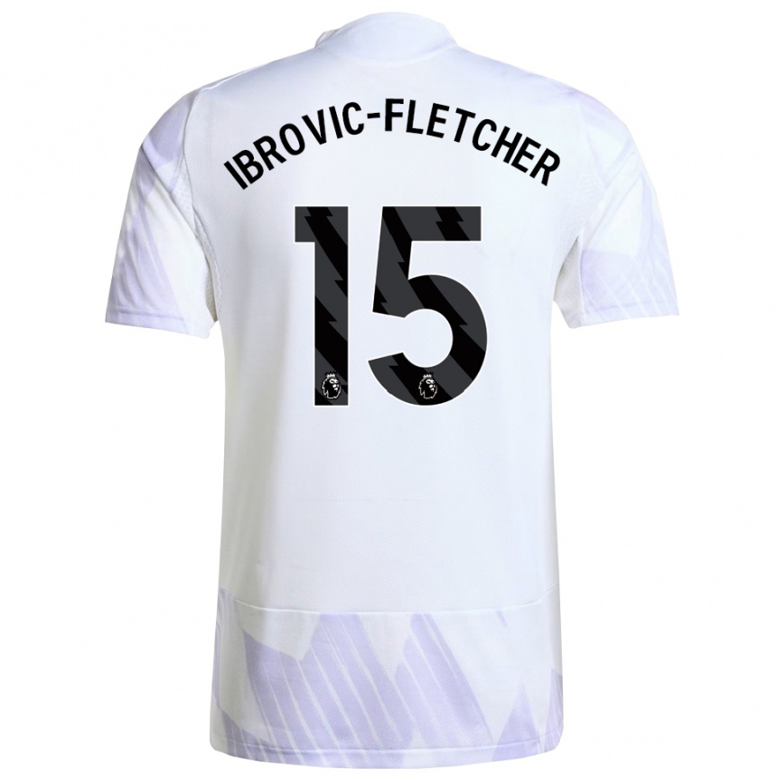 נשים כדורגל Edward Ibrovic-Fletcher #15 לבן סגול סגול הרחק ג'רזי 2025/26