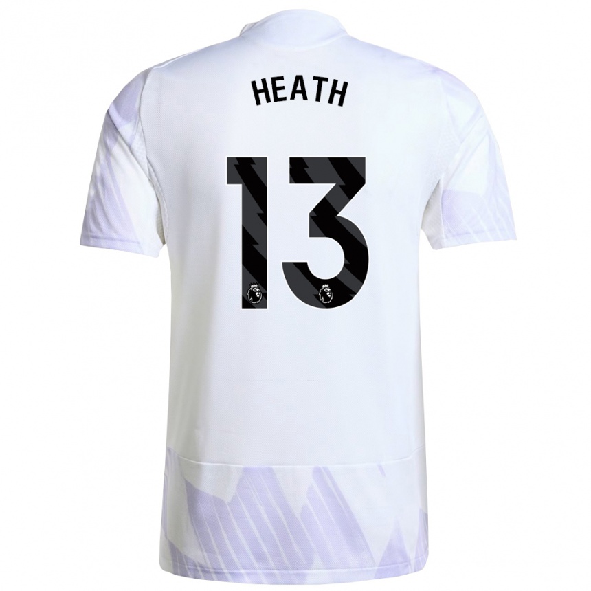 נשים כדורגל Fred Heath #13 לבן סגול סגול הרחק ג'רזי 2025/26