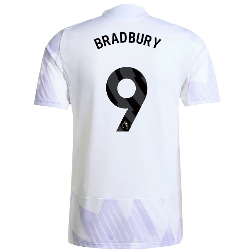 נשים כדורגל Louie Bradbury #9 לבן סגול סגול הרחק ג'רזי 2025/26