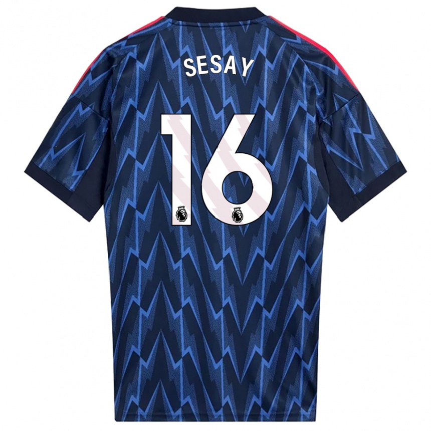 נשים כדורגל Joshua Sesay #16 נייבי אדום הרחק ג'רזי 2025/26