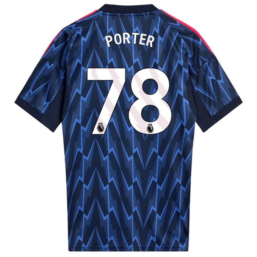 נשים כדורגל Jack Porter #78 נייבי אדום הרחק ג'רזי 2025/26