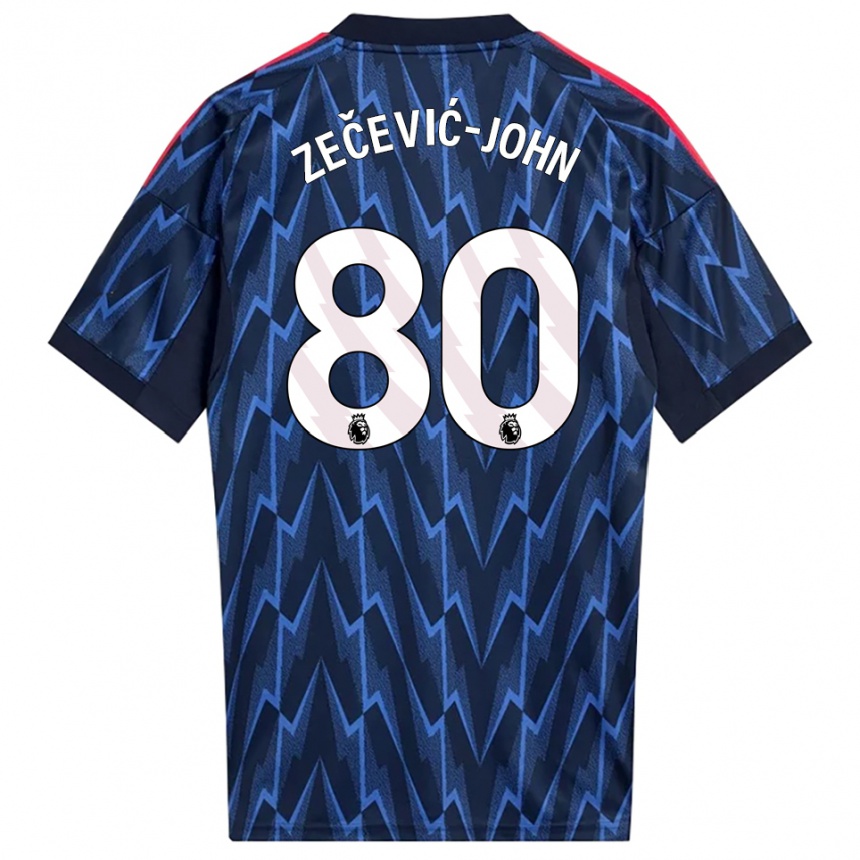 נשים כדורגל Louis Zečević-John #80 נייבי אדום הרחק ג'רזי 2025/26