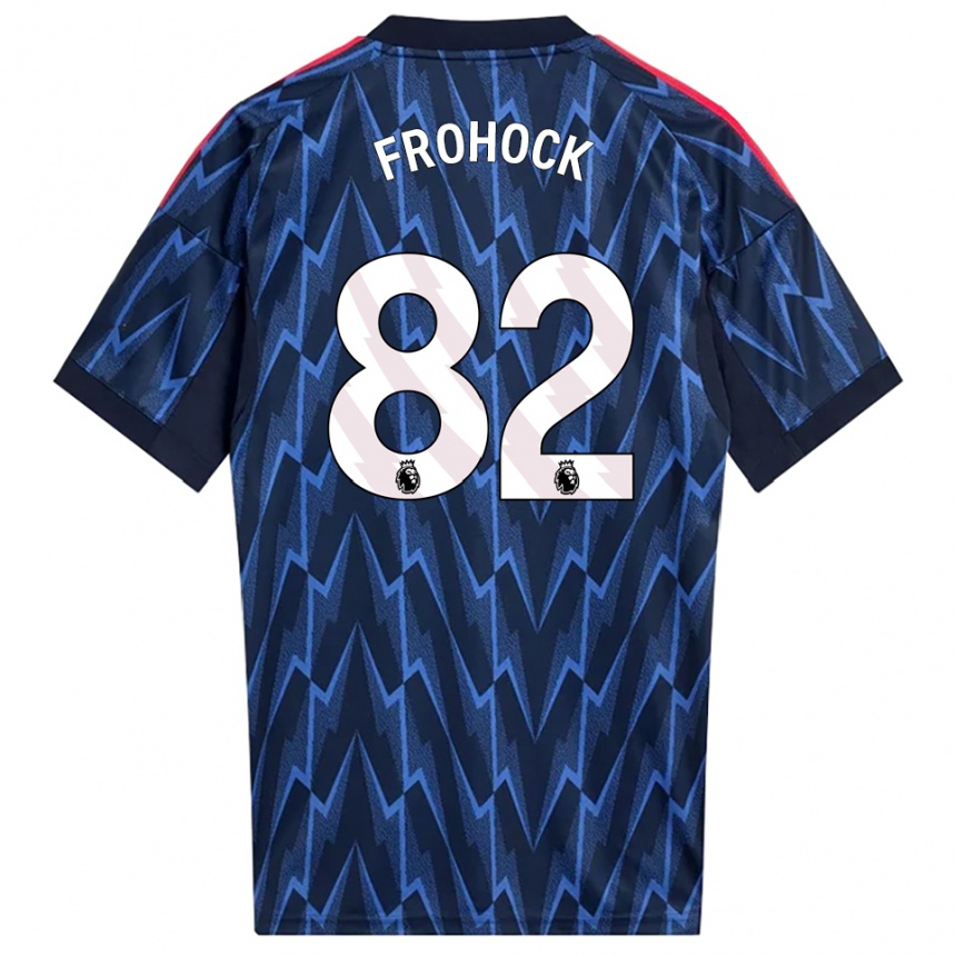 נשים כדורגל Marley Frohock #82 נייבי אדום הרחק ג'רזי 2025/26