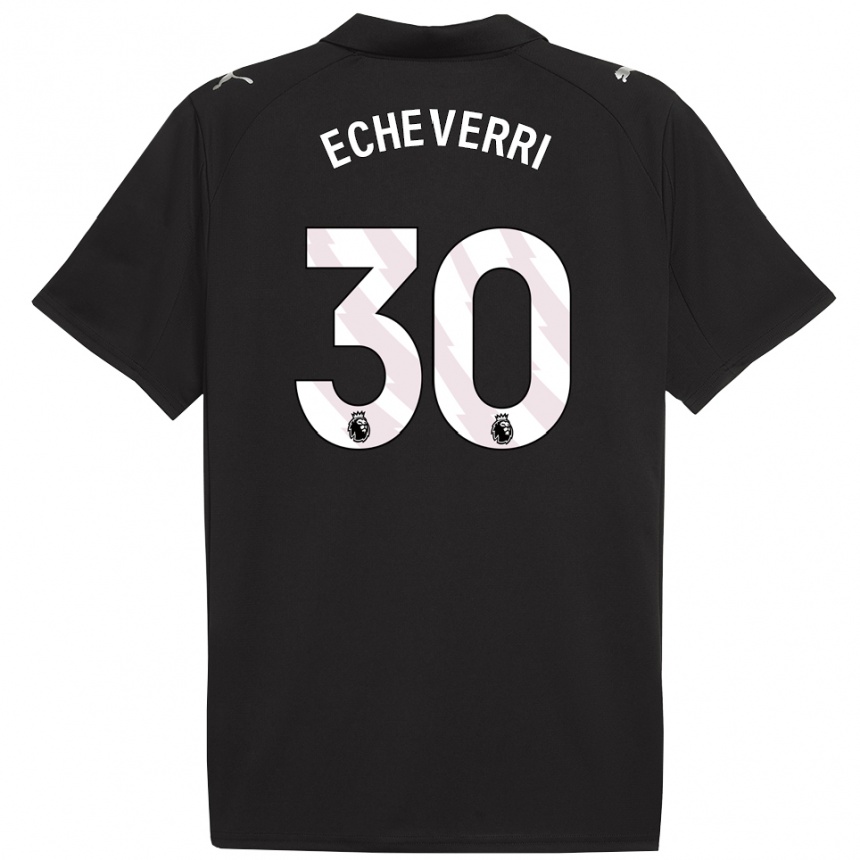 נשים כדורגל קלאודיו אצ׳ברי #30 שחור לבן הרחק ג'רזי 2025/26