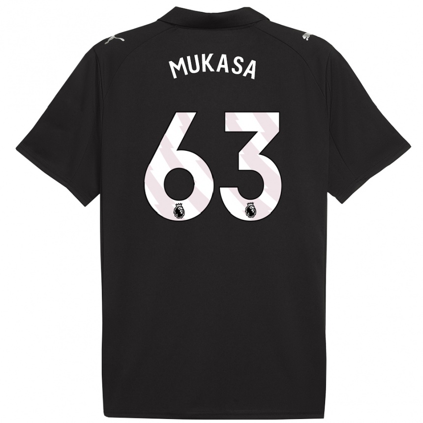 נשים כדורגל Divine Mukasa #63 שחור לבן הרחק ג'רזי 2025/26
