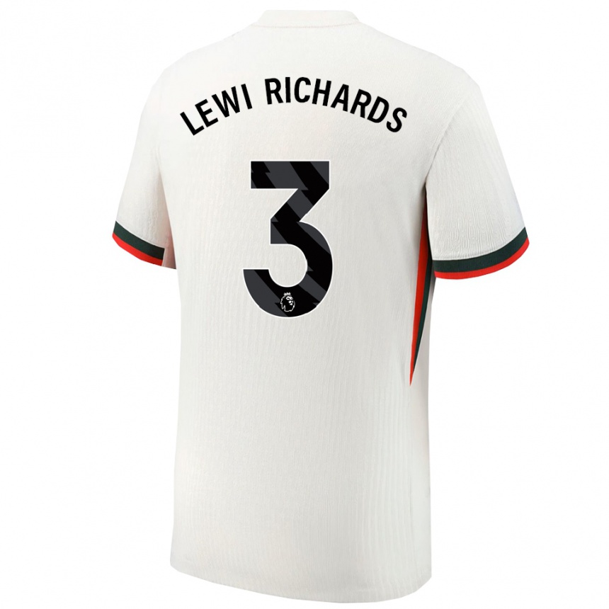 נשים כדורגל Lewi Richards #3 לבן ירוק הרחק ג'רזי 2025/26
