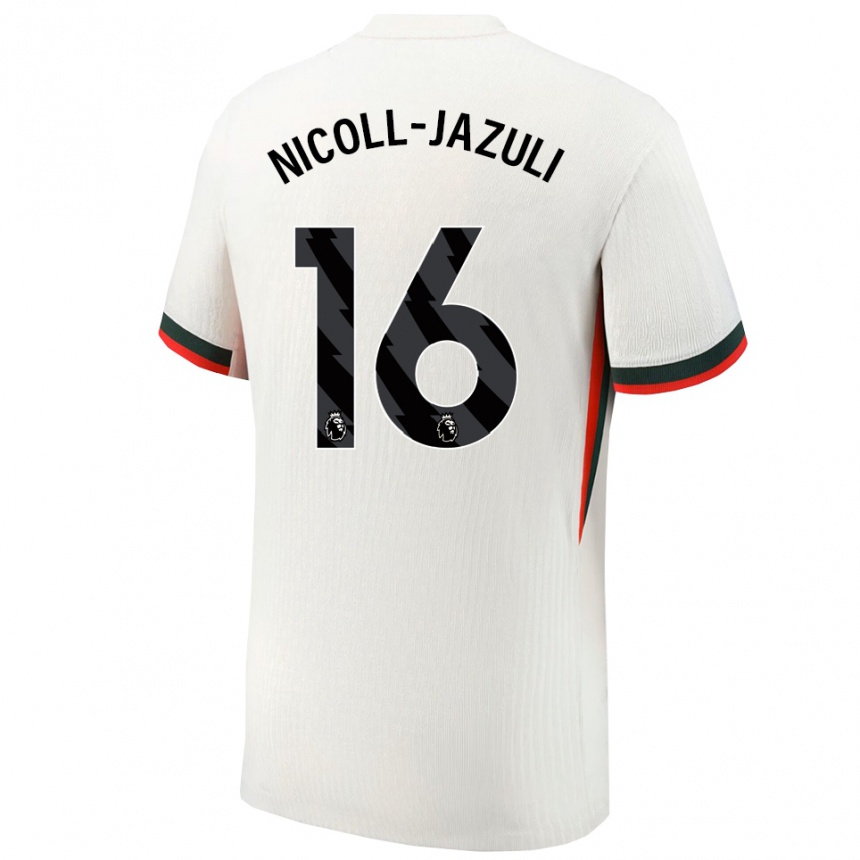 נשים כדורגל Mahdi Nicoll-Jazuli #16 לבן ירוק הרחק ג'רזי 2025/26