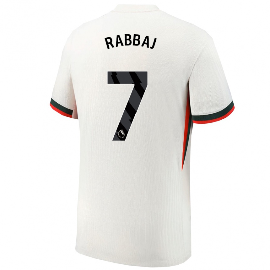 נשים כדורגל Ibrahim Rabbaj #7 לבן ירוק הרחק ג'רזי 2025/26