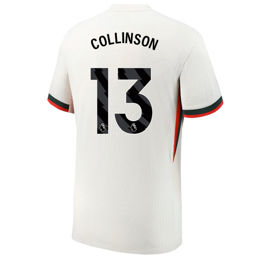 נשים כדורגל Isaac Collinson #13 לבן ירוק הרחק ג'רזי 2025/26