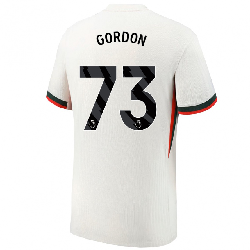 נשים כדורגל Sol Gordon #73 לבן ירוק הרחק ג'רזי 2025/26