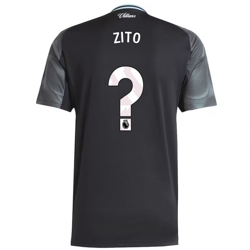 נשים כדורגל פטריק זיטו #0 שחור תכלת הרחק ג'רזי 2025/26