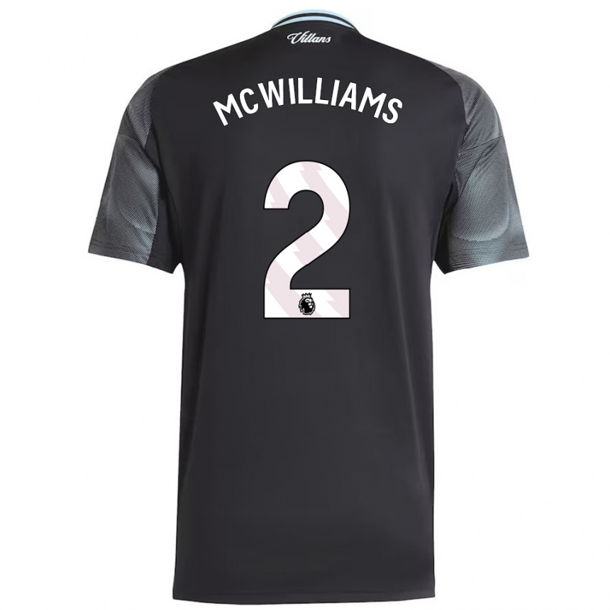 נשים כדורגל Ashton Mcwilliams #2 שחור תכלת הרחק ג'רזי 2025/26