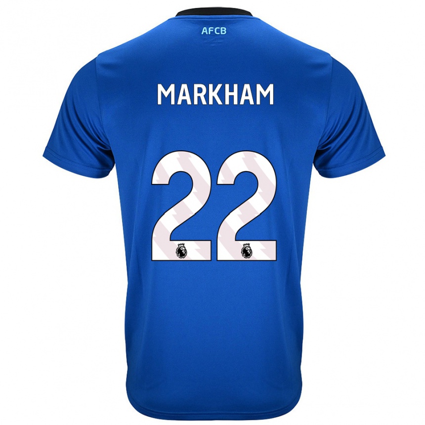 נשים כדורגל Jenna Markham #22 כחול שחור הרחק ג'רזי 2025/26