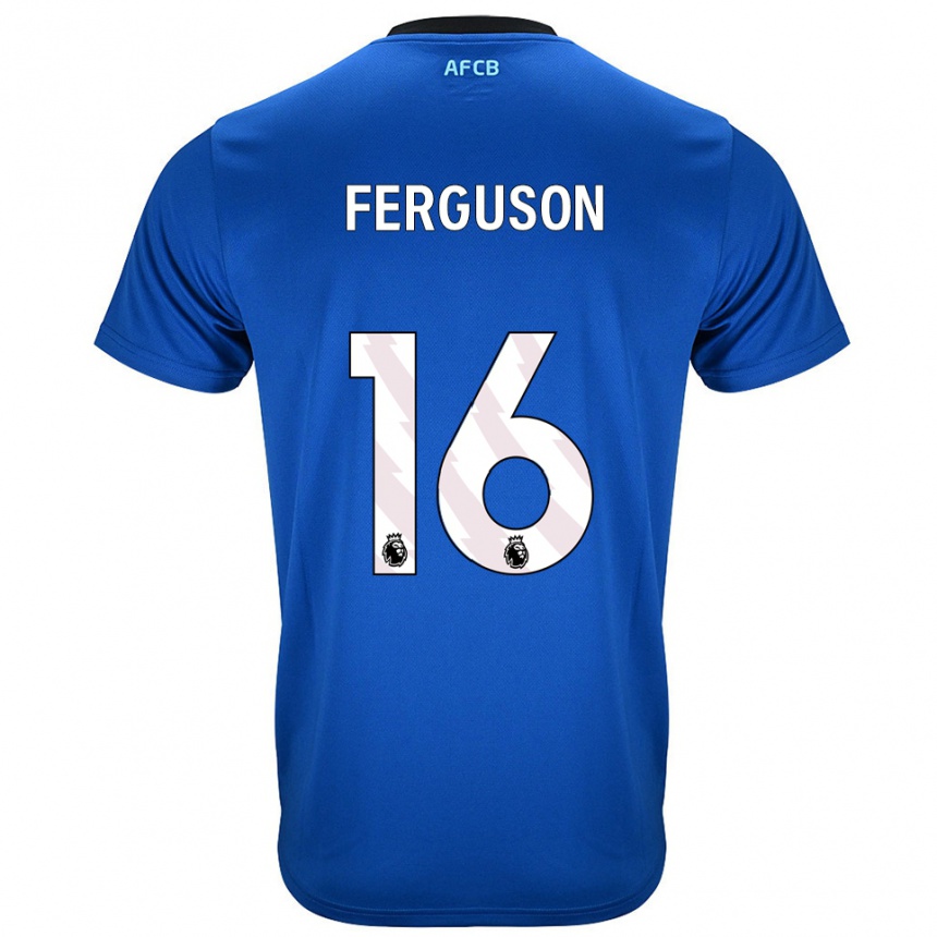 נשים כדורגל Josh Ferguson #16 כחול שחור הרחק ג'רזי 2025/26